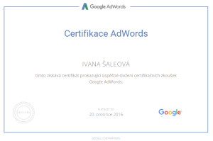 Google Partners - Certification - Ivana Saleova ismarketing